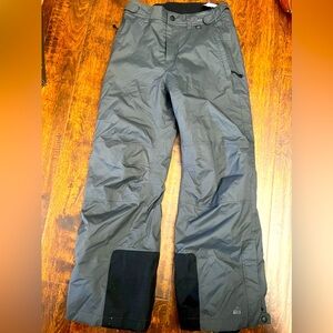 REI Size Med 10 Boys Gray Athletic Fleece Lined Zip Pockets Snow Pants